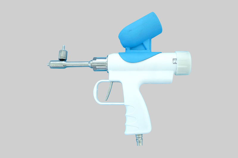 Pneumatic needle free injector